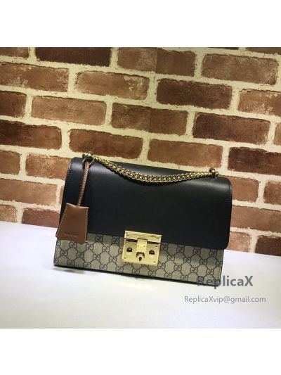 Gucci Padlock Medium GG Shoulder Bag Black 409486