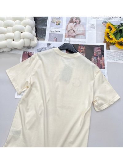 Gucci Short Sleeve Crew Neck T-Shirt in Beige