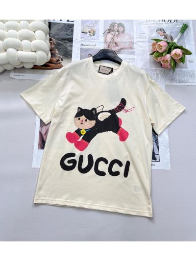 Gucci Short Sleeve Crew Neck T-Shirt in Multicolor