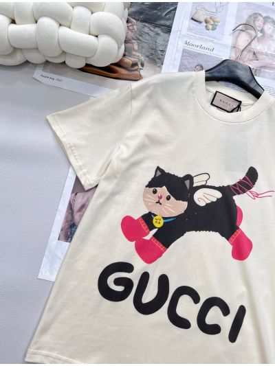 Gucci Short Sleeve Crew Neck T-Shirt in Multicolor