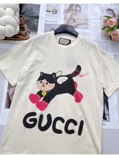 Gucci Short Sleeve Crew Neck T-Shirt in Multicolor