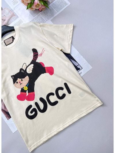 Gucci Short Sleeve Crew Neck T-Shirt in Multicolor