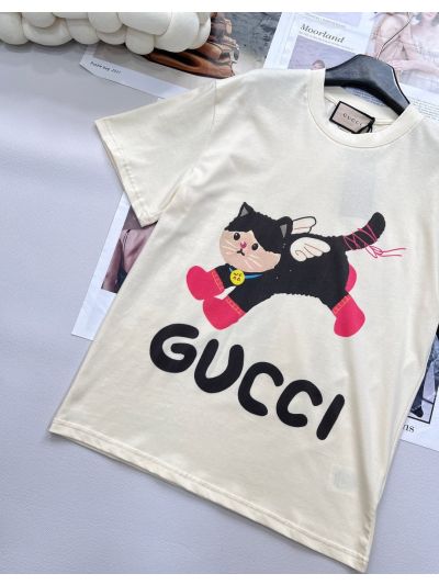 Gucci Short Sleeve Crew Neck T-Shirt in Multicolor