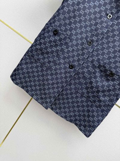 Gucci Short Sleeve Denim Blazer in Navy