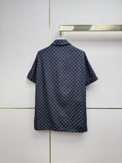 Gucci Short Sleeve Denim Blazer in Navy