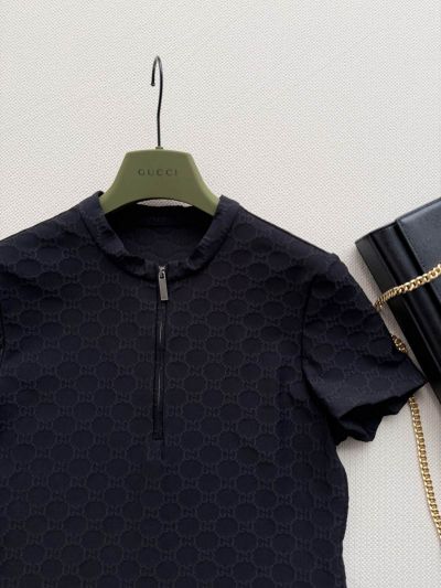Gucci Short Sleeve Denim Pants in Navy