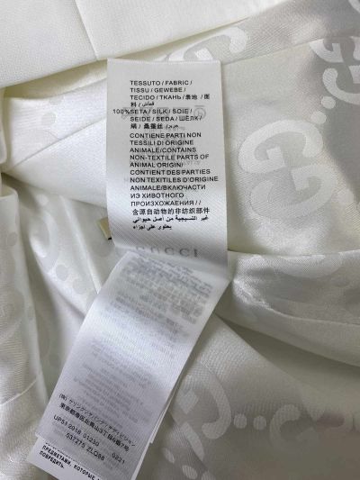 Gucci Short Sleeve Silk Dress in White