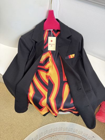 Gucci Silk Double-Breasted Blazer in Navy