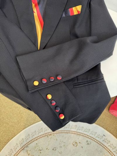 Gucci Silk Double-Breasted Blazer in Navy
