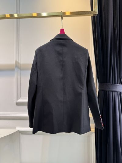 Gucci Silk Double-Breasted Blazer in Navy