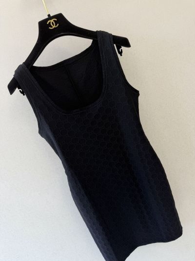 Gucci Sleeveless V-Neck Dress in Navy