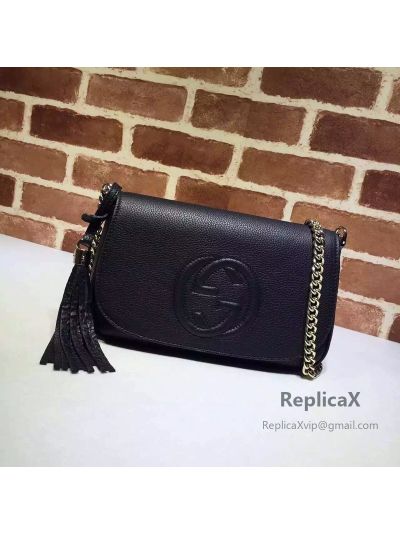 Gucci Soho Leather Chain Shoulder Bag Black 336752
