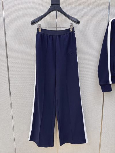 Gucci Stand Collar Contrast-Trim Set in Navy and White