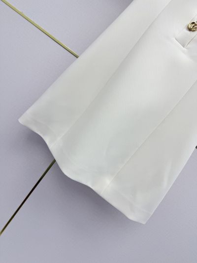 Gucci Turn-Down Collar Mini Dress in White