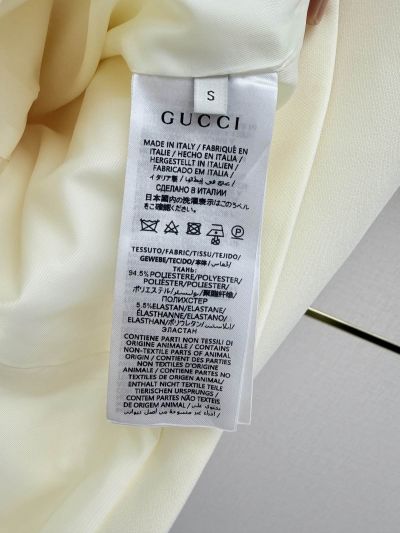 Gucci Turn-Down Collar Mini Dress in White