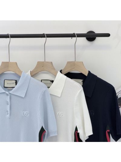 Gucci Turn-Down Collar Short Sleeve T-Shirt