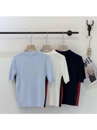 Gucci Turn-Down Collar Short Sleeve T-Shirt