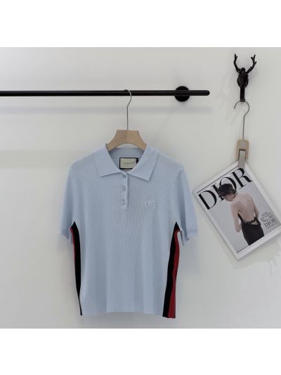 Gucci Turn-Down Collar Short Sleeve T-Shirt