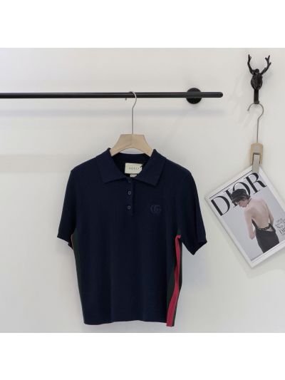 Gucci Turn-Down Collar Short Sleeve T-Shirt