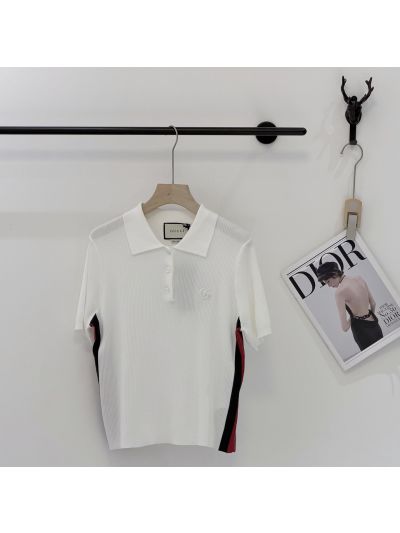 Gucci Turn-Down Collar Short Sleeve T-Shirt