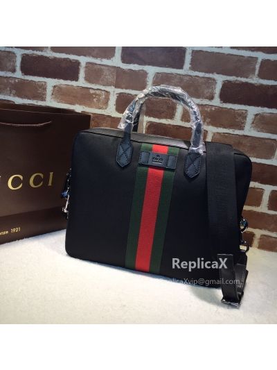 Gucci Web GG Supreme Briefcase Black 387102