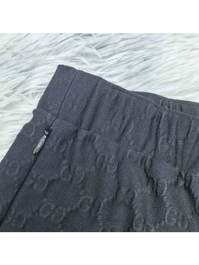 Gucci Wide-Leg Monogram Pants in Black