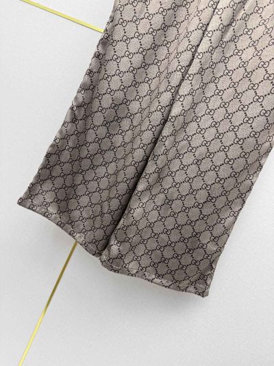 Gucci Wide-Leg Monogram Pants in Brown
