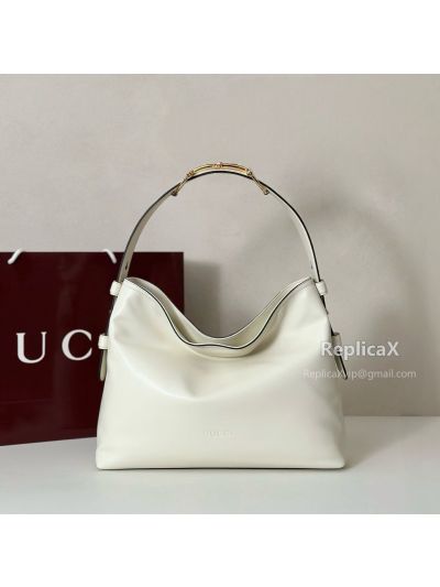 Gucci Half Horsebit Large Shoulder Bag 862530 in Ivory