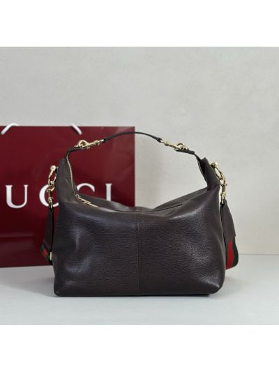 Gucci Half Horsebit Large Shoulder Bag 862530 in Ebony