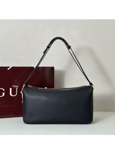 Gucci Half Horsebit Large Shoulder Bag 862530 in Black