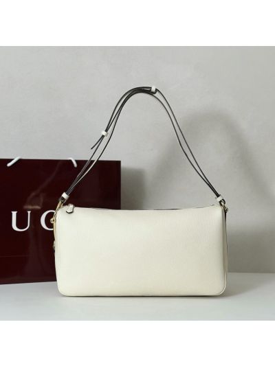 Gucci Half Horsebit Large Shoulder Bag 862530 in Ivory