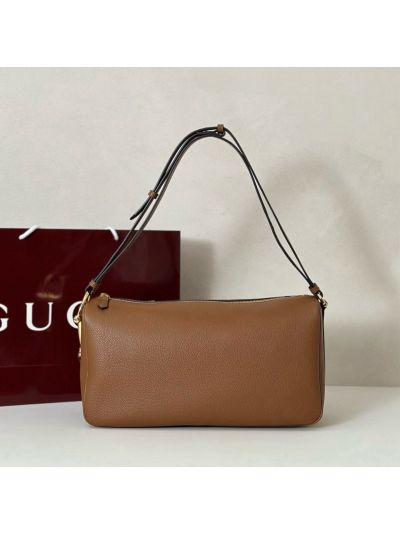 Gucci Half Horsebit Large Shoulder Bag 862530 in Brown