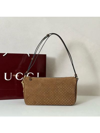 Gucci Half Horsebit Medium Shoulder Bag 860787 in Brown