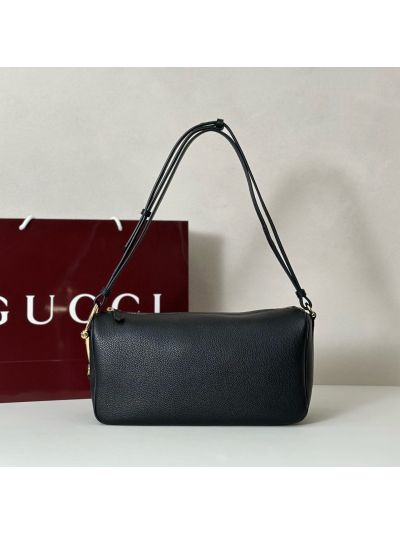 Gucci Half Horsebit Medium Shoulder Bag 860787 in Black