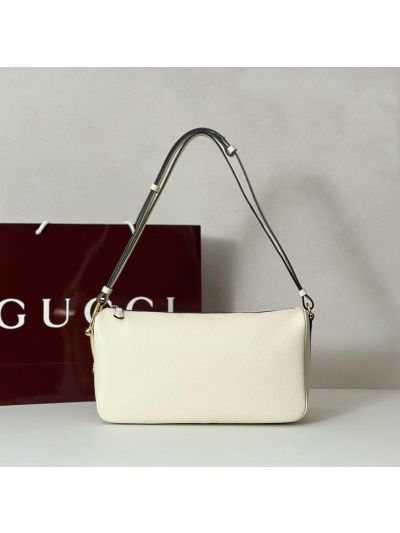 Gucci Half Horsebit Medium Shoulder Bag 860787 in Ivory
