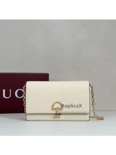 Gucci Half Horsebit Wallet On Chain 855654 in Ivory