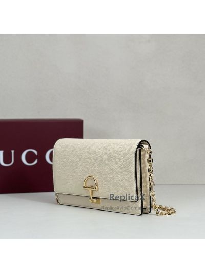 Gucci Half Horsebit Wallet On Chain 855654 in Ivory