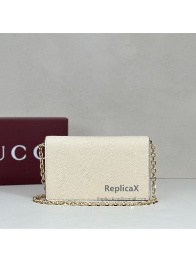 Gucci Half Horsebit Wallet On Chain 855654 in Ivory