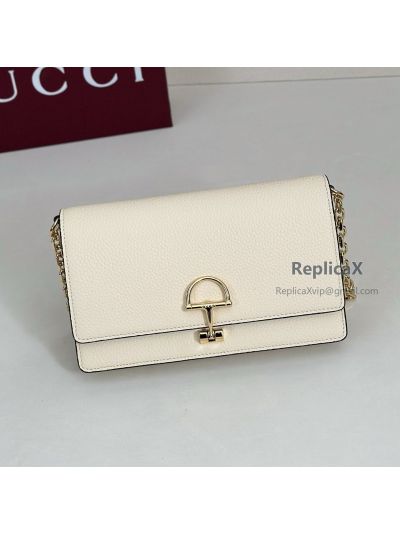 Gucci Half Horsebit Wallet On Chain 855654 in Ivory