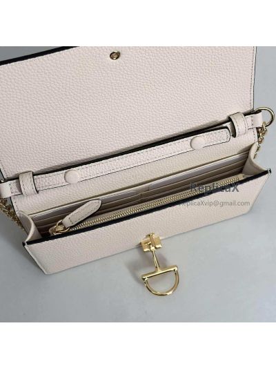 Gucci Half Horsebit Wallet On Chain 855654 in Ivory