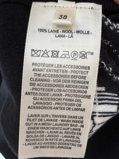 Hermes Crew Neck Long Sleeve Cardigan in Black