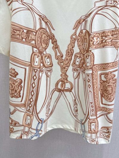 Hermes Crew Neck Oversized T-Shirt in White
