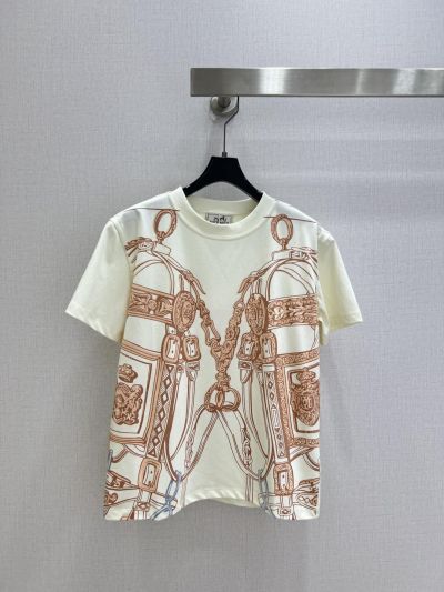 Hermes Crew Neck Oversized T-Shirt in White
