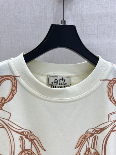 Hermes Crew Neck Oversized T-Shirt in White