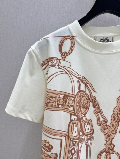 Hermes Crew Neck Oversized T-Shirt in White