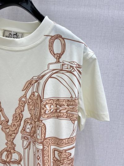 Hermes Crew Neck Oversized T-Shirt in White