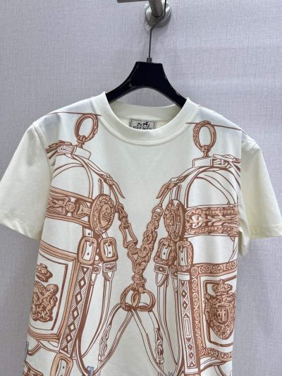 Hermes Crew Neck Oversized T-Shirt in White