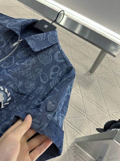 Hermes Embroidered Denim Dress in Navy