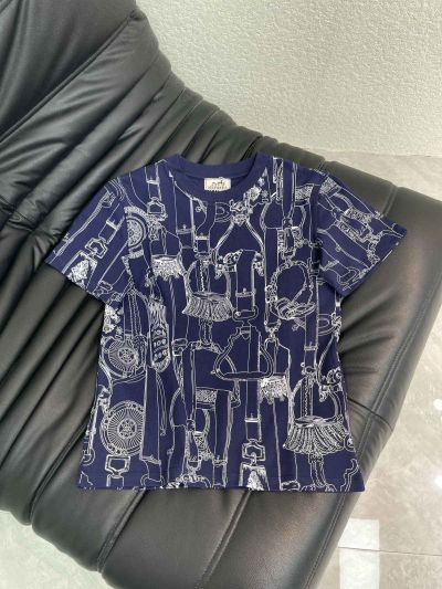 Hermes Short Sleeve Crew Neck T-Shirt in White