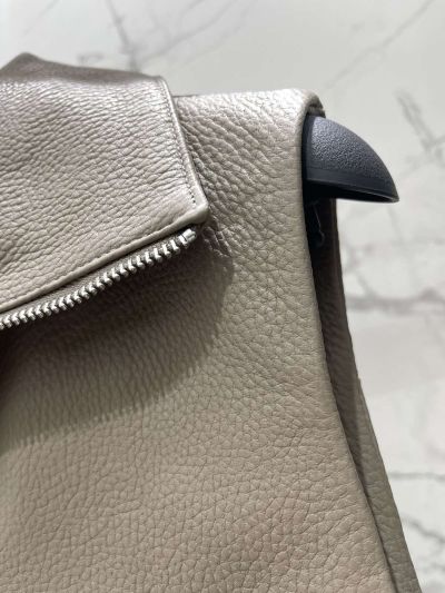 Hermes Stand Collar Leather Coat in Beige